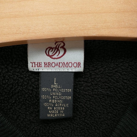 The Broadmoor Men's Zip Up Vest Black Large Fleece Lined Pockets - Picture 10 of 13